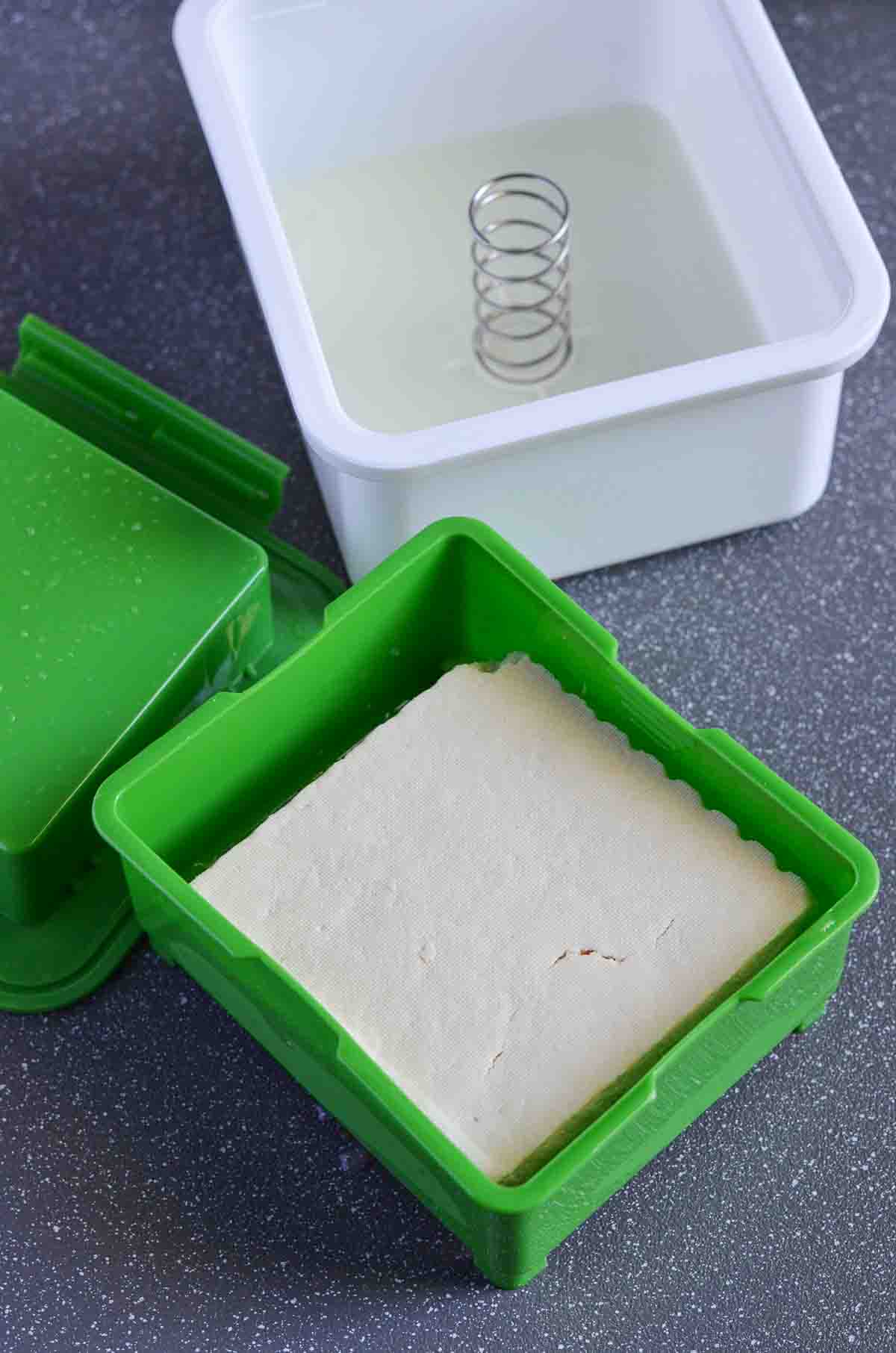 tofu pressed to drain extra water