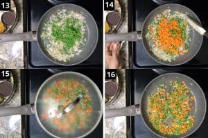 adding vegetables and cooking them further