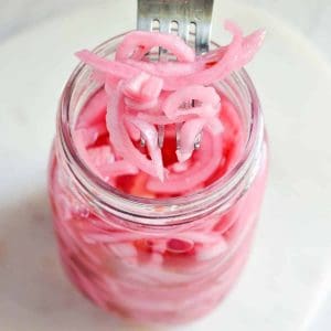 close up of pickled onions